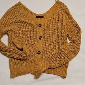 moon & madison Mustard Knit Cardigan